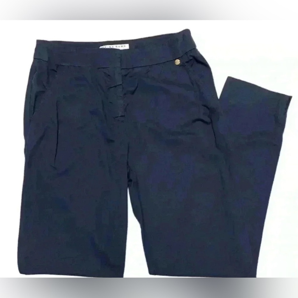Trina Turk Navy Blue Cotton Blend Straight Leg
Trouser